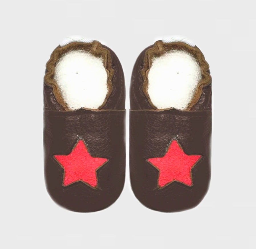 cheap as chips star brown red suede
