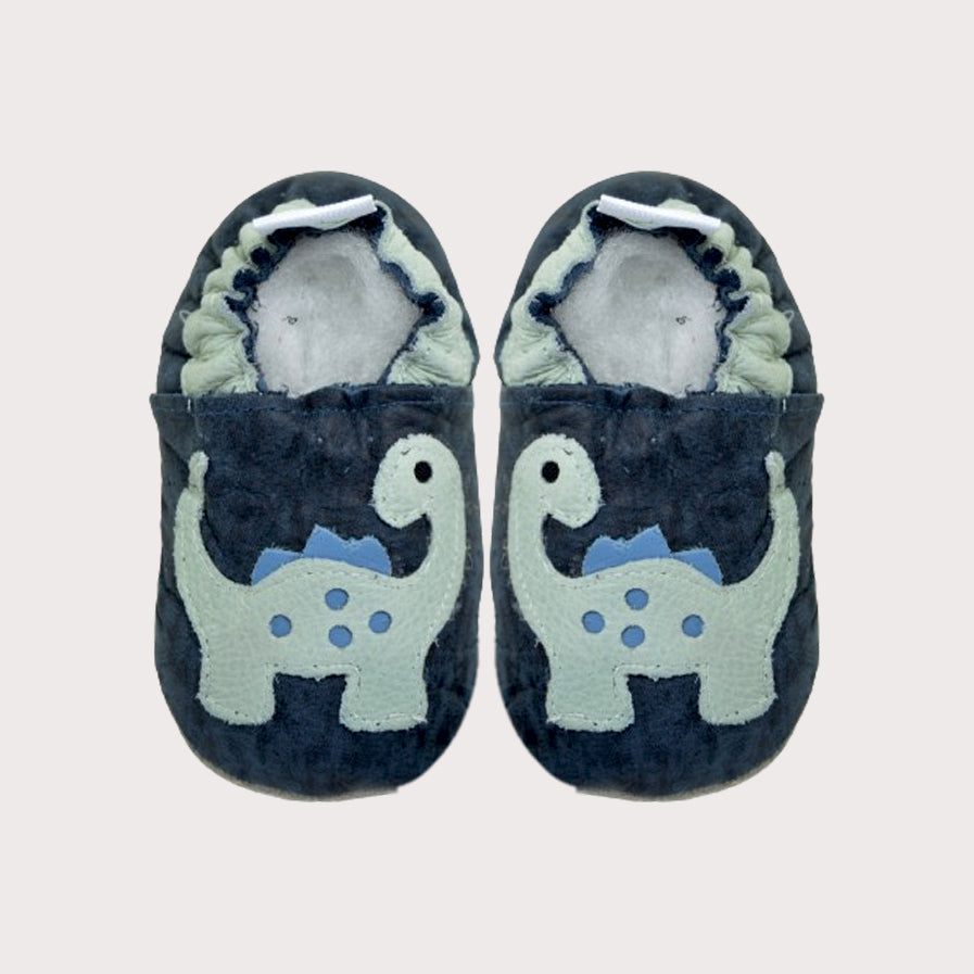 navy dino baby shoes