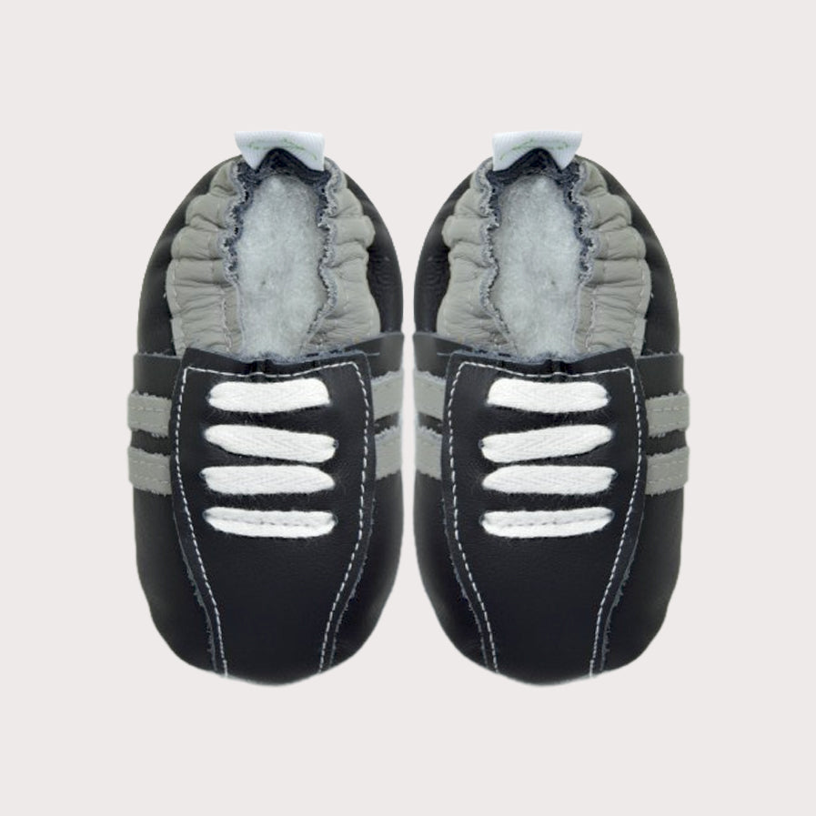 black & light grey baby sneakers