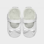 mary jane satin bow all white C