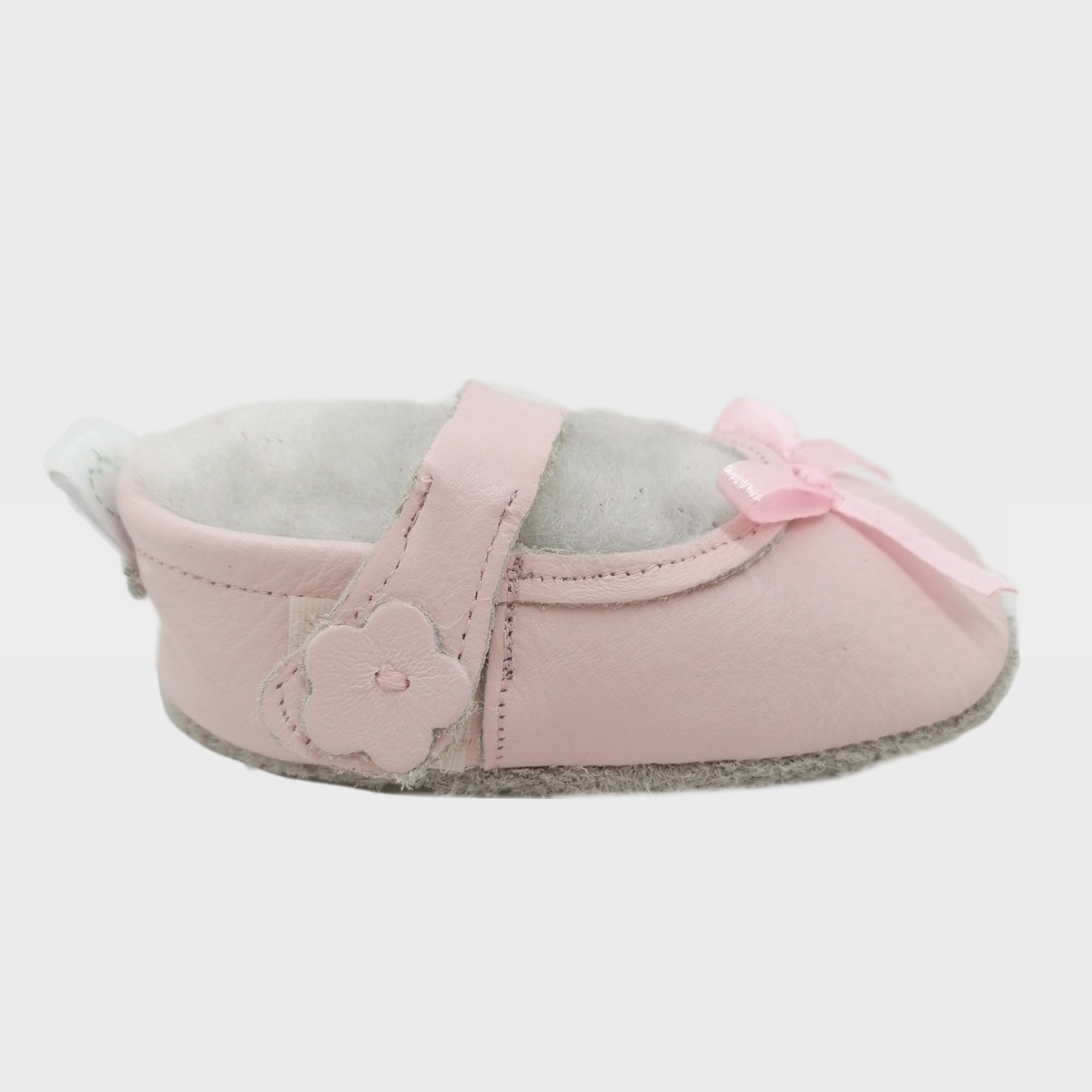 mary jane satin bow princess pink side