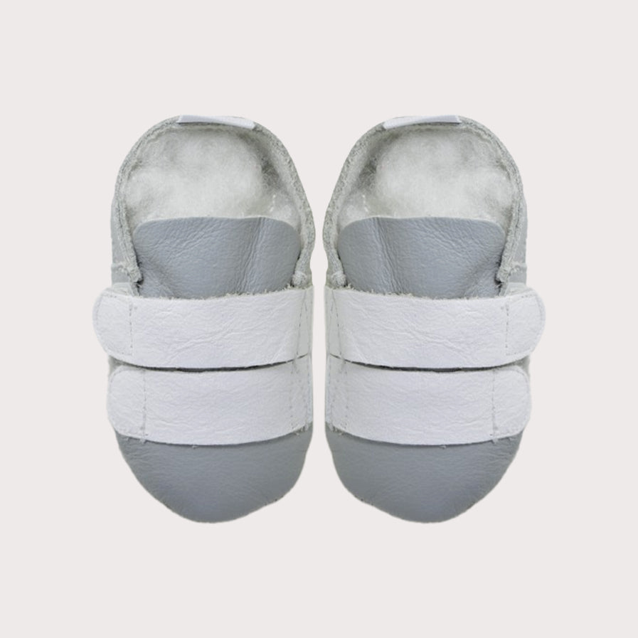 grey baby shoes