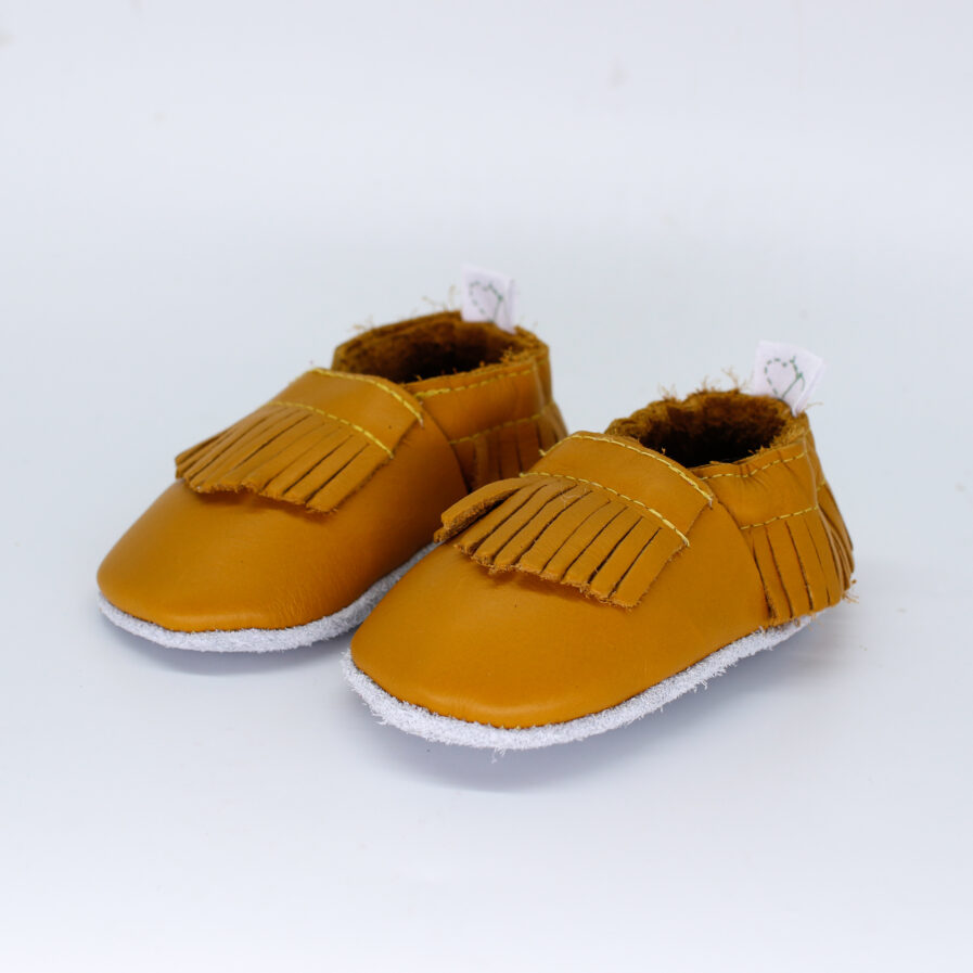 mustard baby shoes