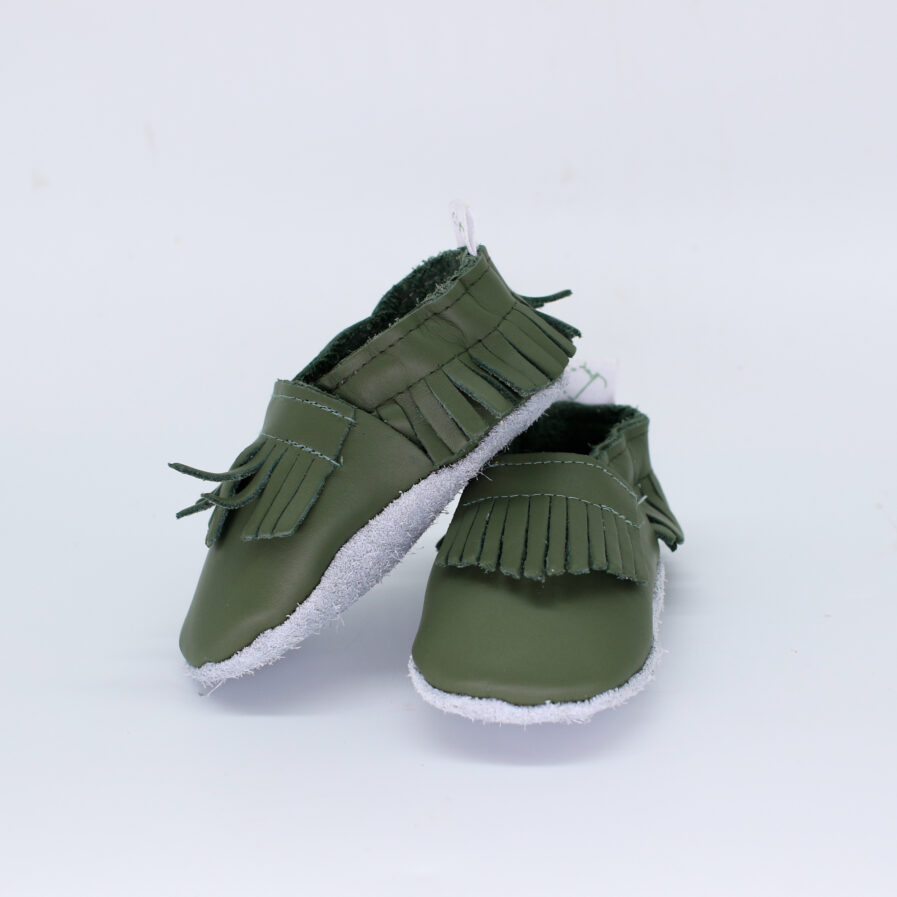 sage green baby shoes