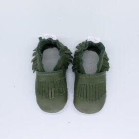 sage green baby shoes